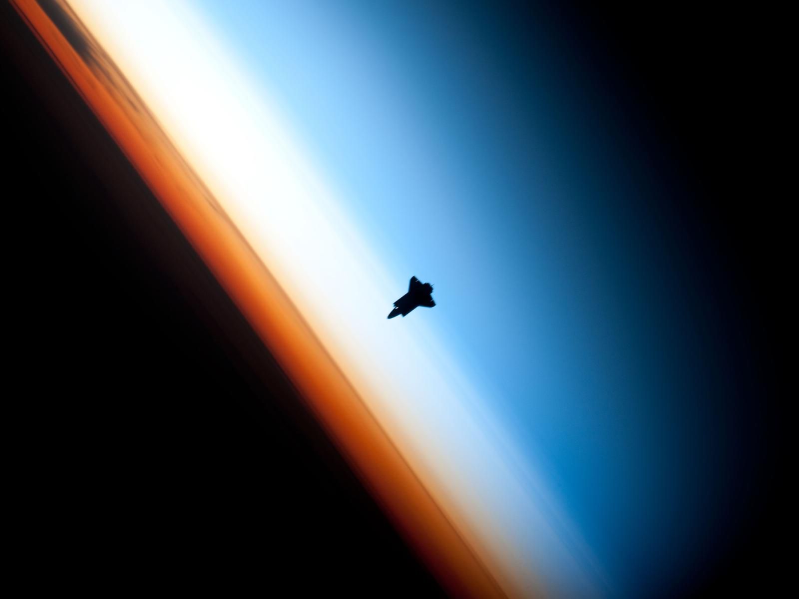 Space shuttle Endeavor as it entered the earth’s atmosphere on February 9,
