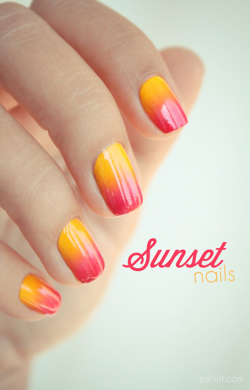 Sunset nails // summer nails