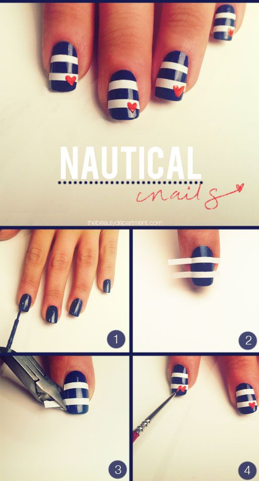 Super cute Nautical Nail design