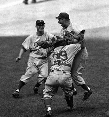 The Boys of Summer, 1955 Brooklyn Dodgers, win their first World Series ever. It