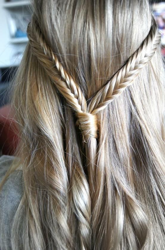 Two fishtail braids