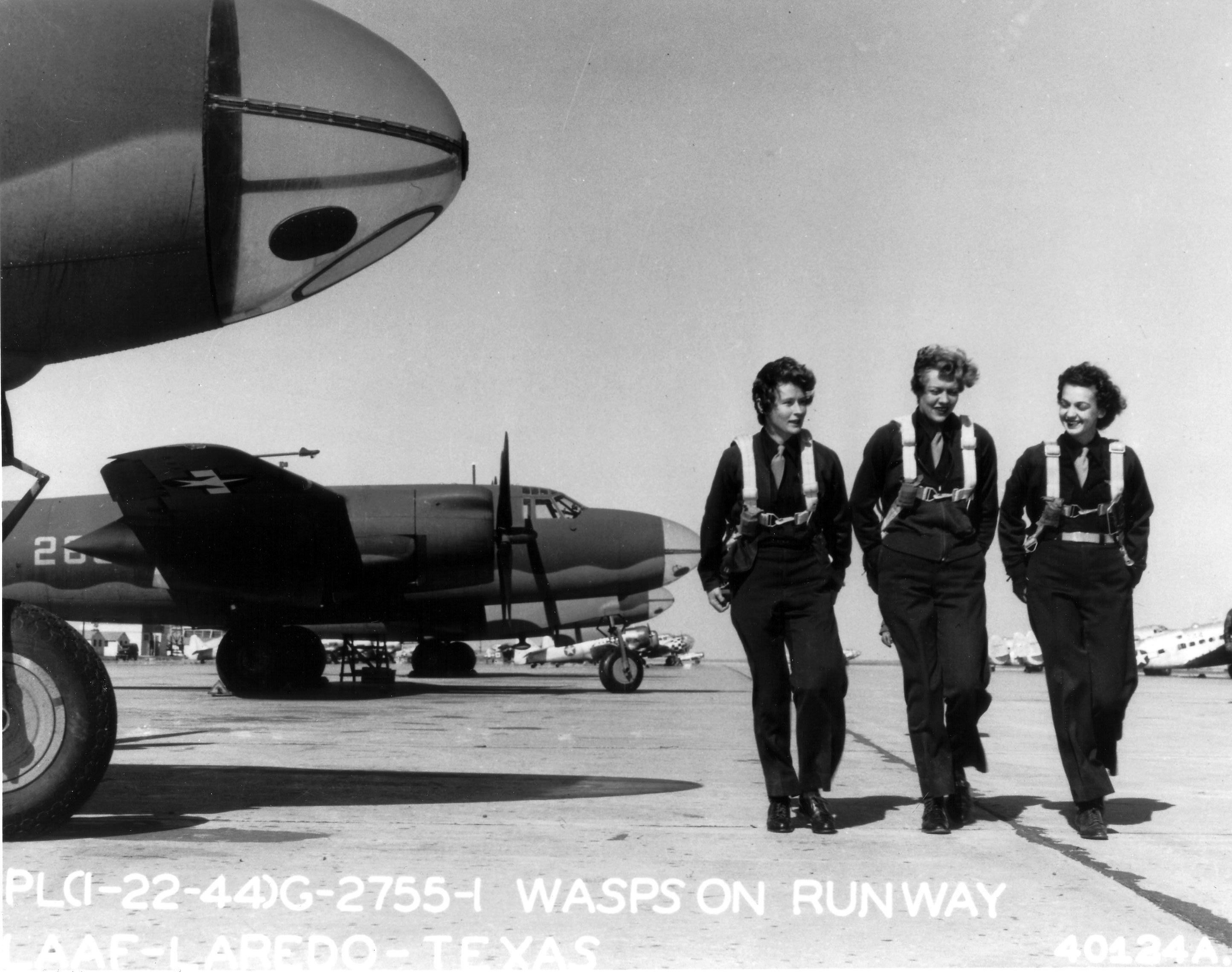 WASP pilots at Laredo Army Air Force Base, Texas, United States, 22 Jan 1944; no