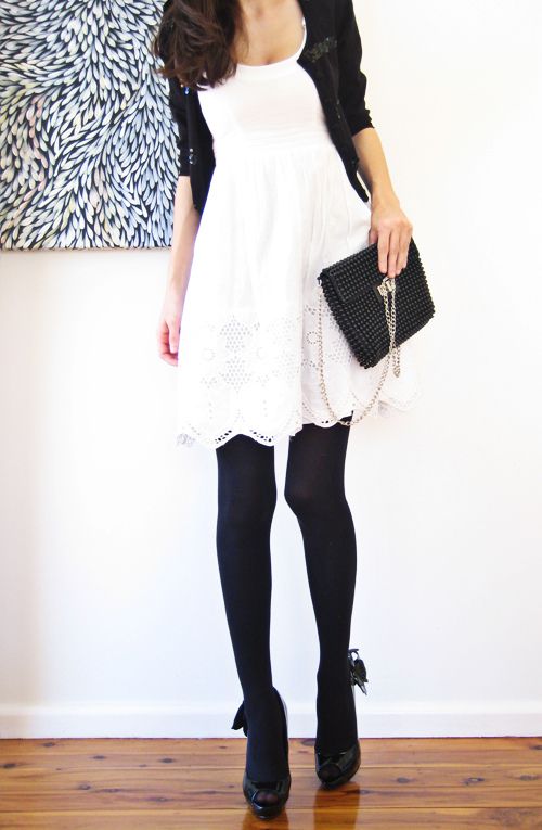 White Dress, Black Everything Else!