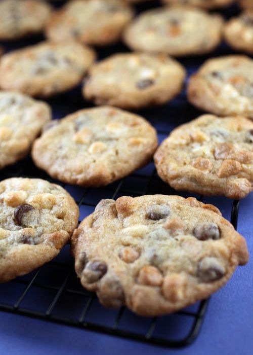 White chocolate chip, caramel chip, and chocolate chip cookies!