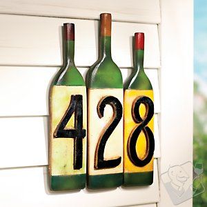 Wine Bottle House Numbers