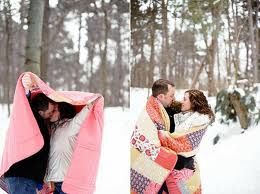 Winter engagement photo