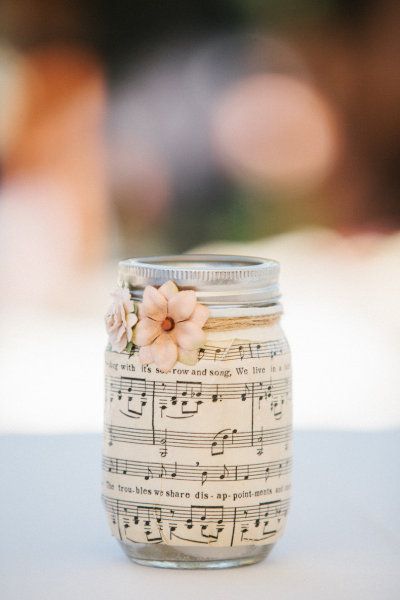 Would be so cute with sheet music of "your" song and placed on the tab
