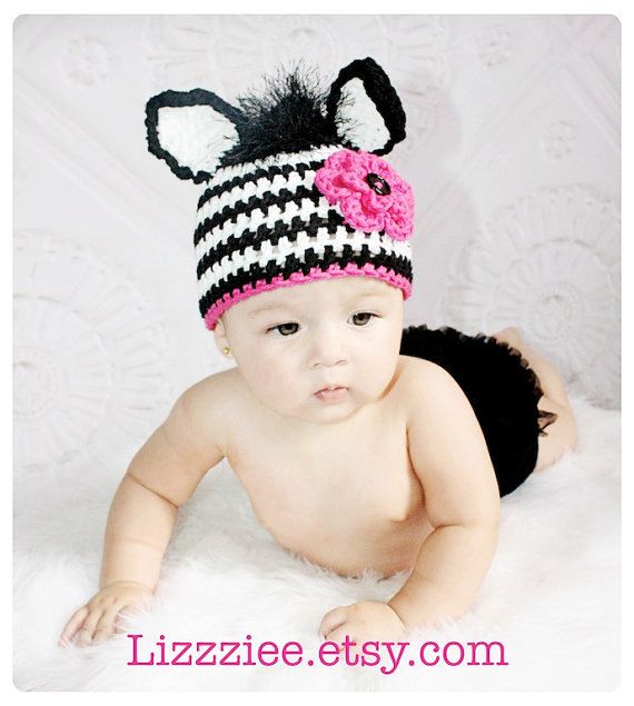 Zebra Crochet Hat