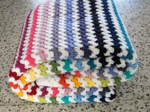 crochet granny stripe blanket