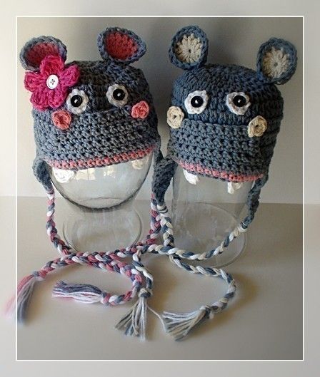 crochet hippo hat