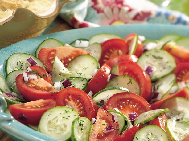 dilled cucumber and tomato salad