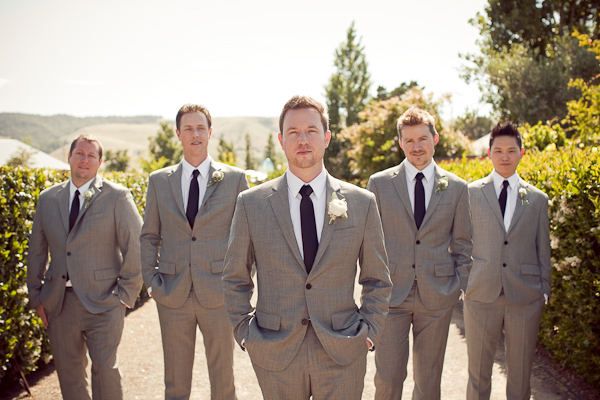 groom + men, in grey.