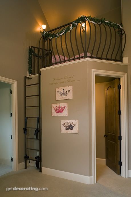 indoor tree house or reading nook with closet beneath, Genius!!