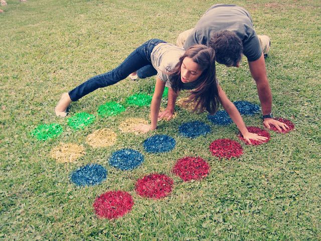 outdoor twister – and this way the mat can't slide around
