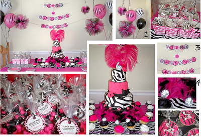 pink zebra birthday