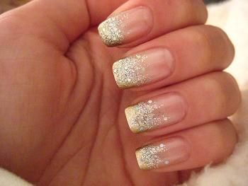 sparkly french nails