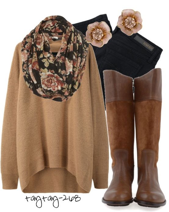 sweater. scarf. boots.