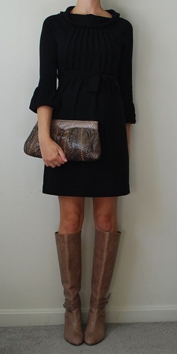 sweater dress + boots