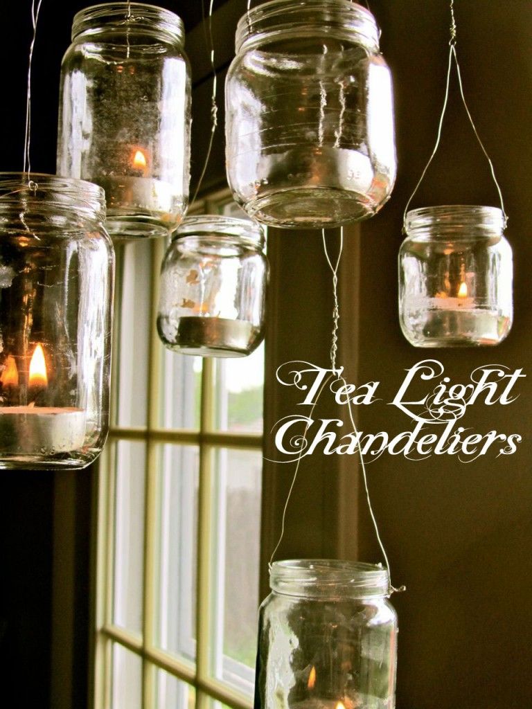 upcycled baby food jar chandelier