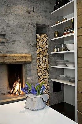 wood/ open shelves