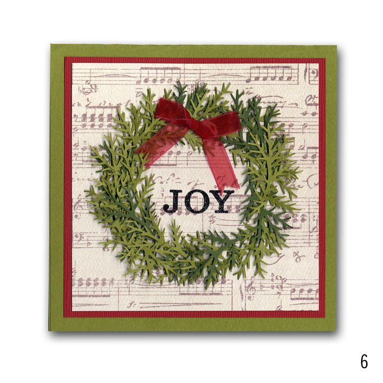 2012 Holiday 6 Pine Bough Wreath Card