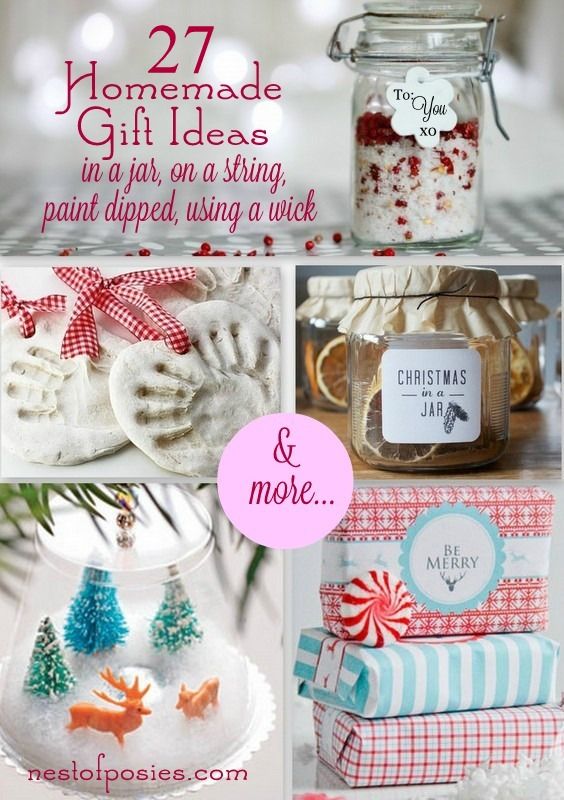 27 Homemade Gift Ideas in a jar, on a string, using a wick & more…via Nest