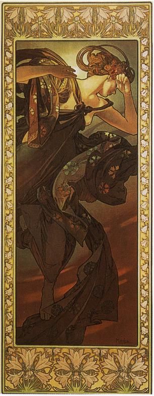 Alfonse Mucha, Evening Star, from The Moon And The Stars