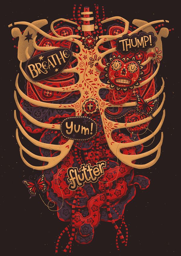 Anatomical study by Steve Simpson, via Behance