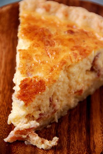Bacon & Cheese Quiche…use a pre-made roll-out pie crust, then whisk togeth