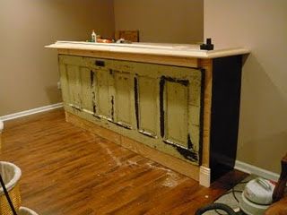 Bar made from antique door