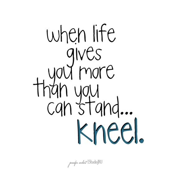 Best way to handle it…Just kneel.