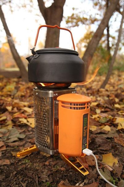 BioLight Campstove burns twigs and recharges your gadgets!! It converts hea