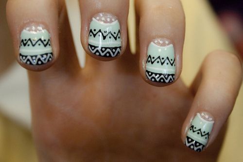 Black and white nails