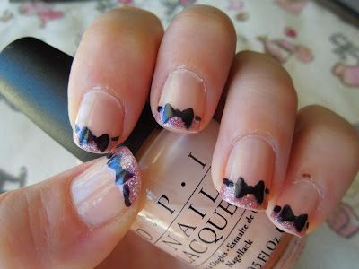 Bow Tie French Tip nails