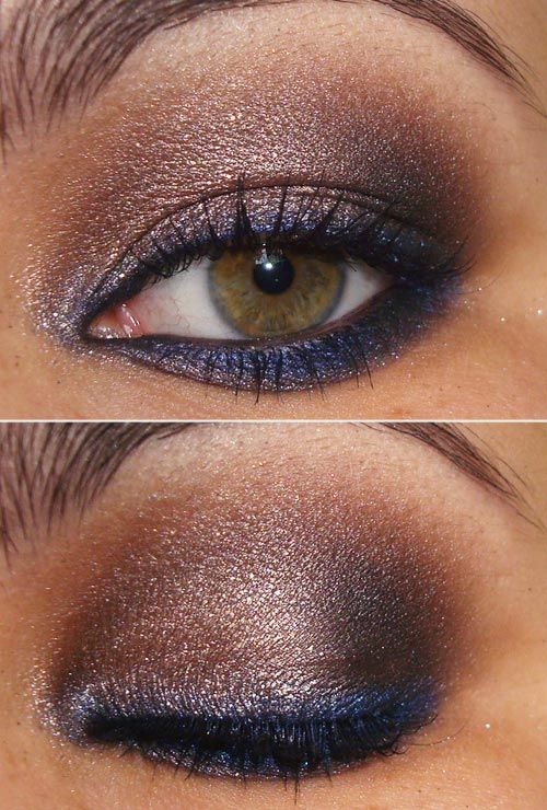 Brown shadow with purple liner