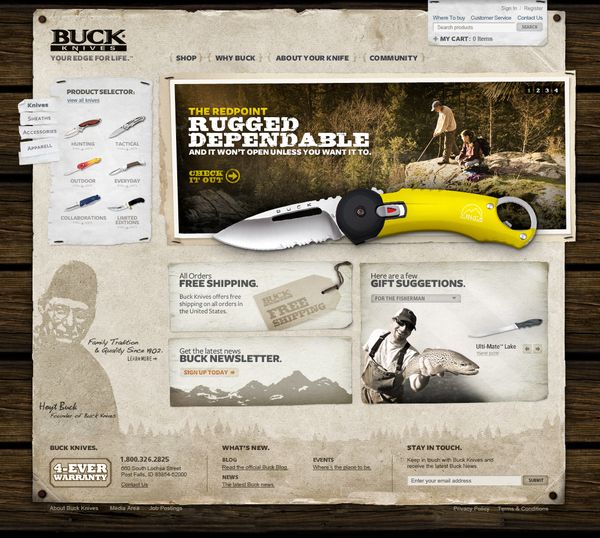 Buck Knives Site Redesign by Abe Levin, via Behance #webdesign #digital #web #be