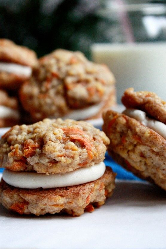 Carrot Cake Sandwich Cookies with Cream Cheese Frosting Filling Recipe