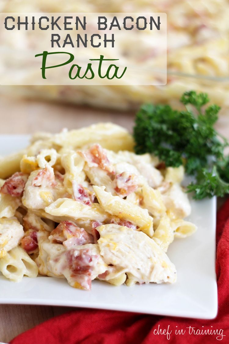 Chicken Bacon Ranch Pasta! Super easy to make and ridiculously delicious!