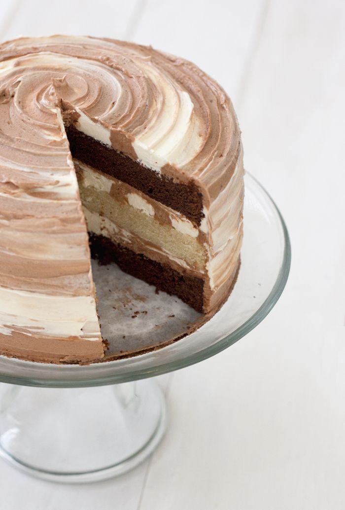 Chocolate and Vanilla Swirl Cake