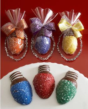 Chocolate covered strawberries as Christmas lights!