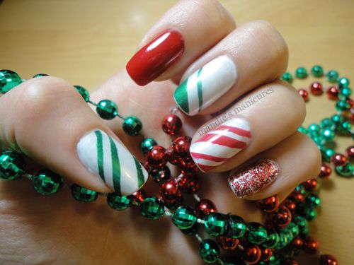 Christmas Peppermint Nails