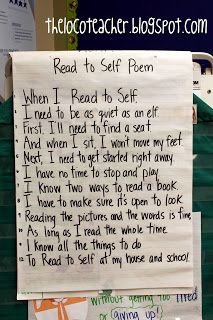 Classroom Freebies: Read to Self Poem