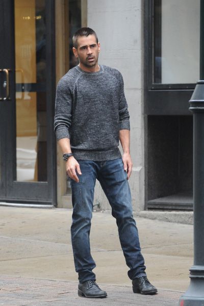 Colin Farrell and Dominic Cooper on set for Dead Man Down