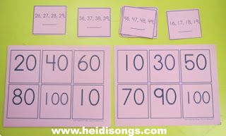 Counting to 100 Bingo.  Free download on Heidi's blog!