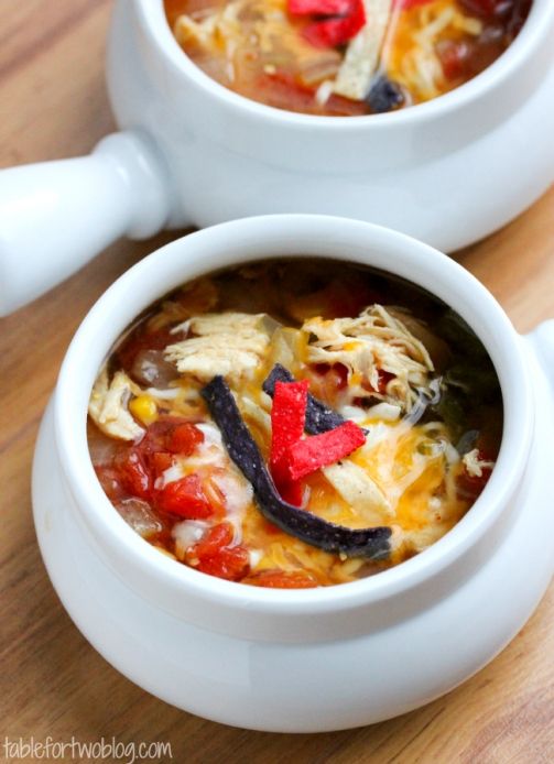 {Crockpot} Chicken Tortilla Soup » Table for Two