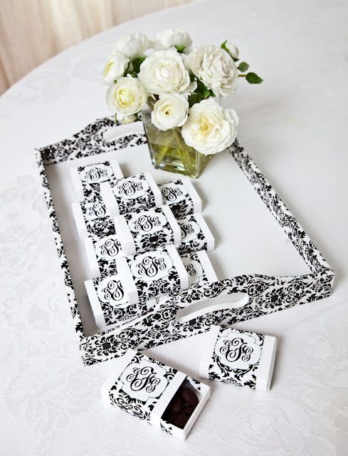 DIY Damask Wedding Favors