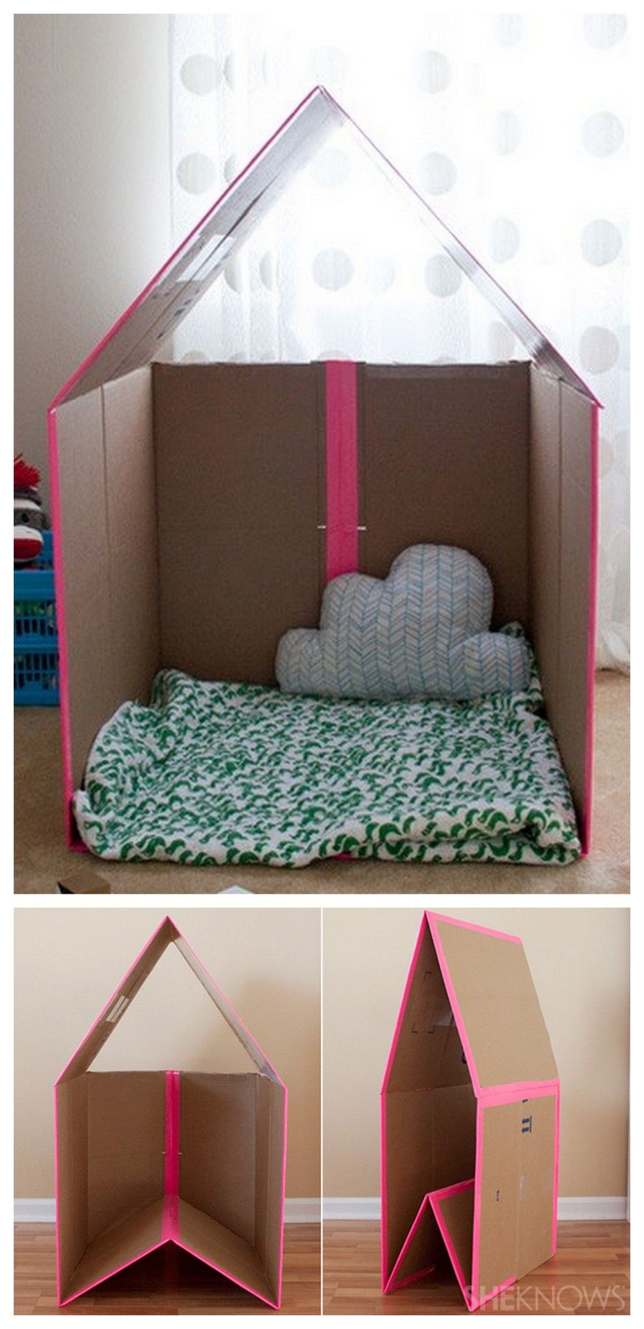 DIY Recycled Box Collapsible Play House