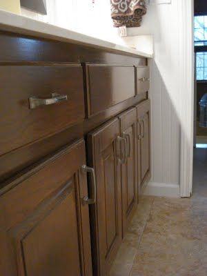 DIY Restain Cabinets