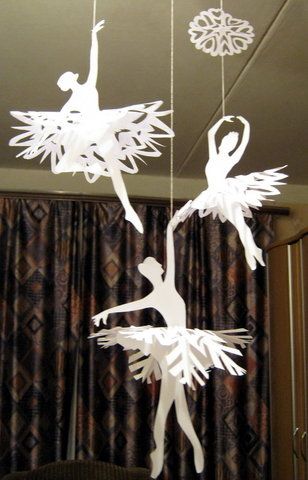 Dance of the Snowflakes craft. (The Nutcracker) … there are templates for the
