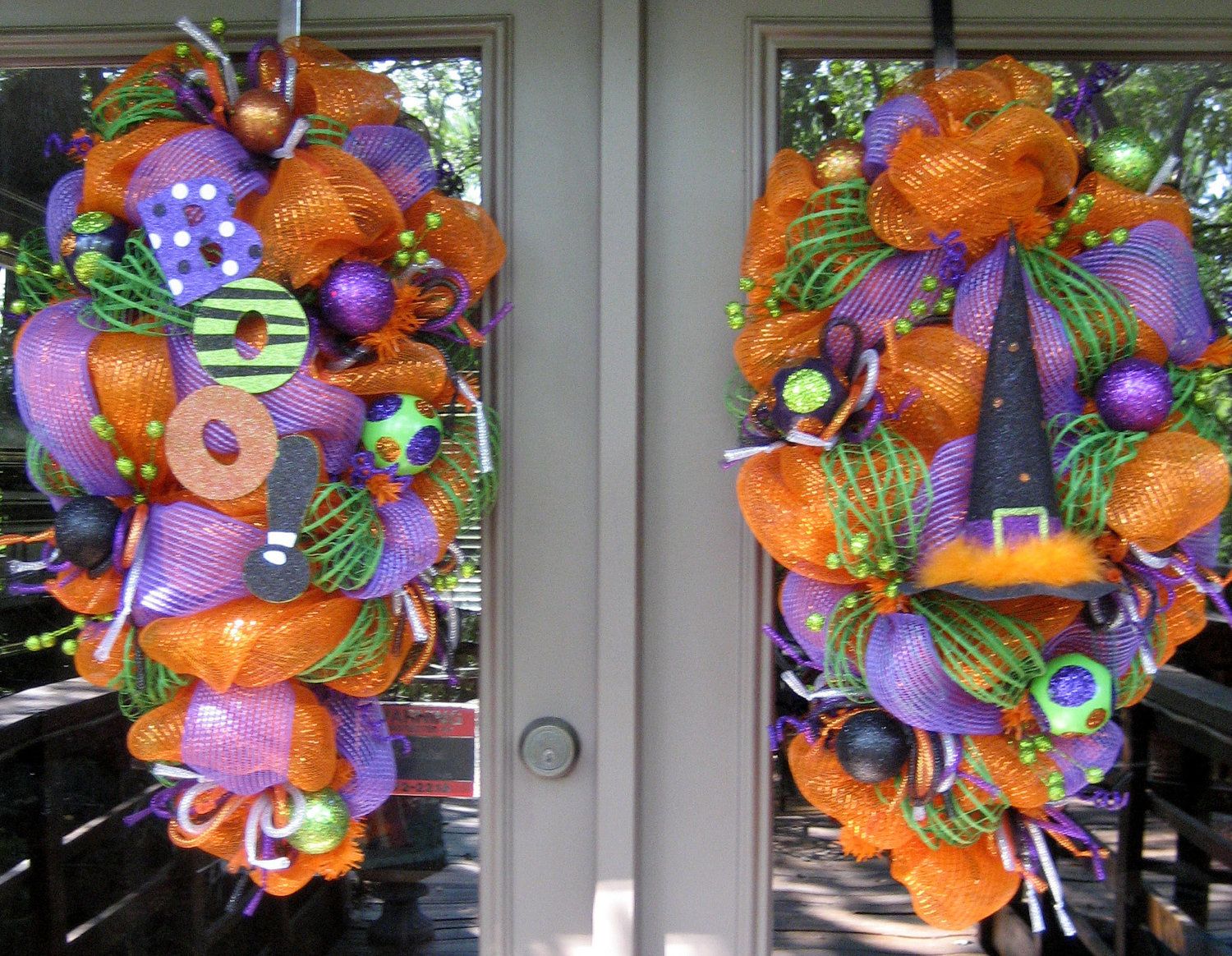 Deco Mesh HALLOWEEN SWAG WREATHS.